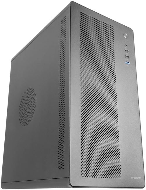 Tacens AEROM, Caja PC Micro-ATX, Estructura Metálica Robusta con Rejilla Frontal, 1x Ventilador Trasero 120mm Ultrasilencioso, Soporte hasta 3x Ventiladores Frontales, Minitorre Gaming, USB 3.0, Caja