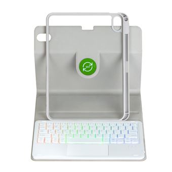 Étui-clavier IPad 9e Génération - Rétroéclairé RGB 360° Avec Trackpad - Bleu Ciel
