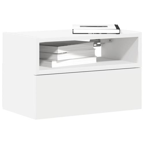 VIDAXL - Table de chevet murale - Lot de 2 - Blanc - 45x26x28,5 cm - Image 3
