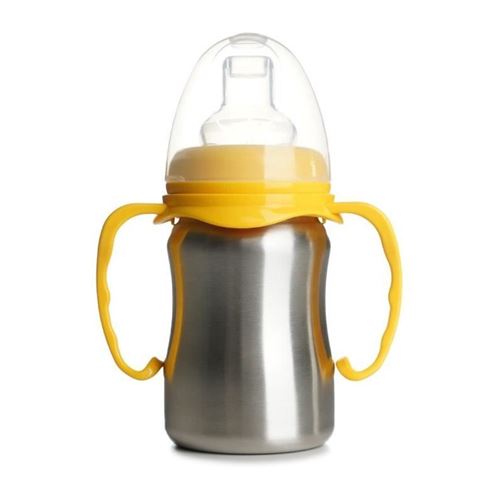 Tasse D'Apprentissage - Thermobaby - Inox - 180 Ml - Jaune Mangue - Ergonomique Et Anti-Fuites