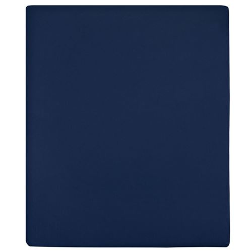 vidaXL Drap-housse Jersey Bleu marine 140x200 cm Coton