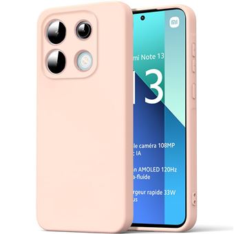 Coque Silicone pour Xiaomi Redmi Note 13 4G (pas pour 5G) - Protection Ultra Slim Anti-Rayures Rose - BOOLING - 1