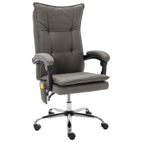 VIDAXL Fauteuil de bureau massant - Gris