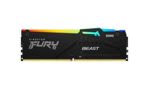 Kingston FURY Beast RGB - DDR5 - kit - 64 Go: 2 x 32 Go - DIMM 288 broches - 5200 MHz / PC5-41600 - CL40 - 1.25 V - mémoire sans tampon - on-die ECC