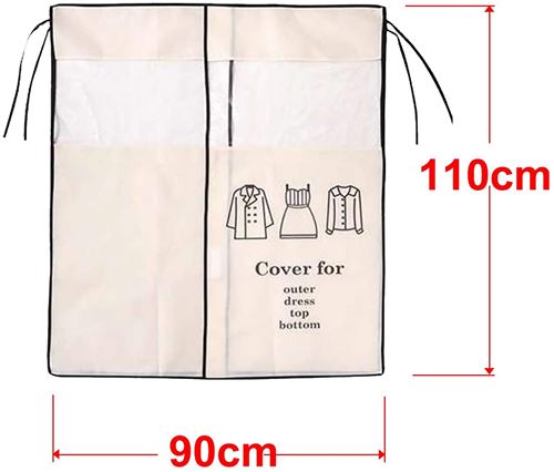 SUC-housse anti-poussière pour vêtements suspendus Housse anti-poussière  pour vêtements, non conditionnement protection Noir