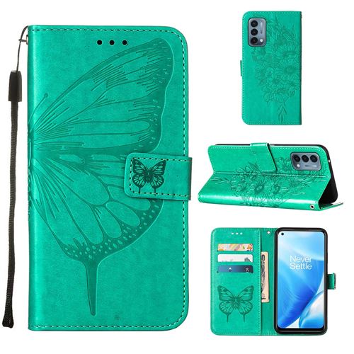 MPFRANCE Housse pour OnePlus Nord N200 5G Vert [Papillon V3]