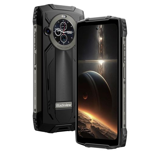 BLACKVIEW BV8200 Smartphone 6.5 36Go(12+24)+256Go 8800mAh (45W) Android 14 téléphone Dual SIM 4G-Noir (370g )