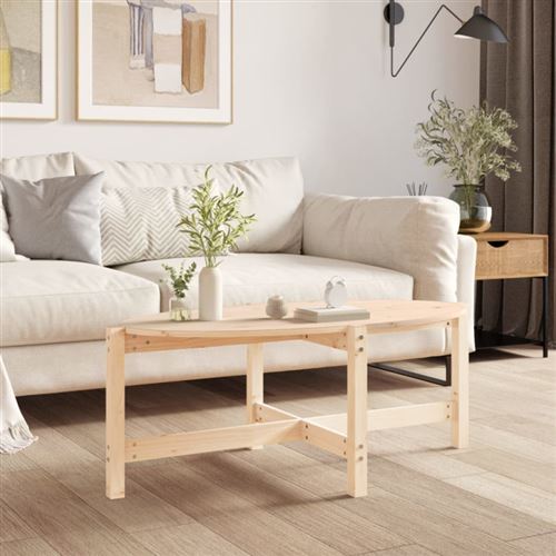 Non Communiqué Bois Table Basse 118X63x45 Cm Massif De Pin