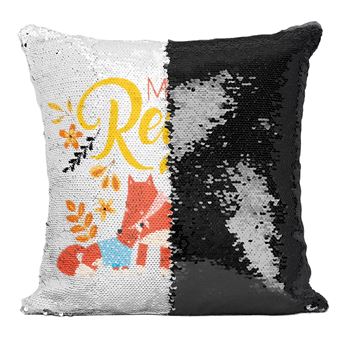 Fabulous Housse de Coussin à Sequin - Paillettes Noir Bernadette Maman Renard [40 x 40 cm] - 1
