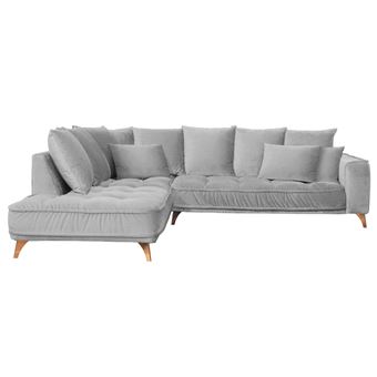 Canapé angle gauche Altamo en tissu gris clair - 4 places - 1