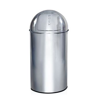 Poubelle à poussoir / Poubelle automatique PUSH 50L chrome hjh OFFICE - 1