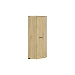 Armoire dressing d'angle en panneaux de particules mélaminés coloris chêne  - Longueur 90.5 x Profondeur 92.5 x Hauteur 184.2 cm - PEGANE - Achat &  prix