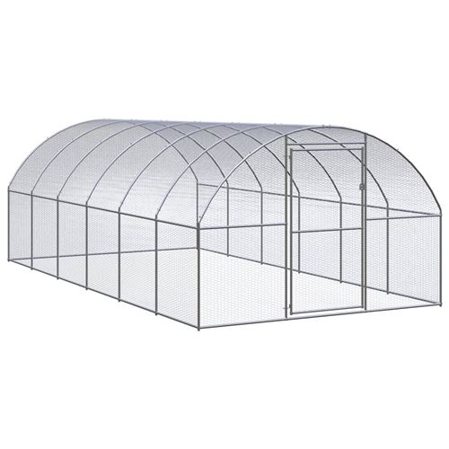 vidaXL Poulailler d'Extérieur 3x6x2 m Acier Galvanisé Cage Poulets Volière