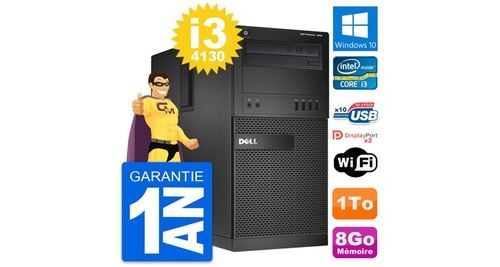 PC Tour Dell Optiplex Xe2 Intel I3-4130 Ram 8Go Disque Dur 1To Windows 10 WiFi
