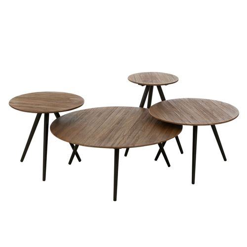 Non Communiqué Marron Lot De 4 Tables Basses En Bois "Teck" 70Cm Naturel