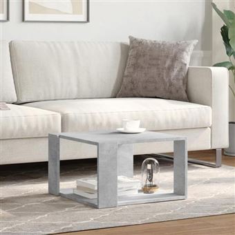 vidaXL Table basse gris béton 90x50x40 cm bois d'ingénierie - La Poste