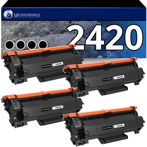 Non Communiqué Noir Pack 4 Toners Compatibles Brother Tn-2420