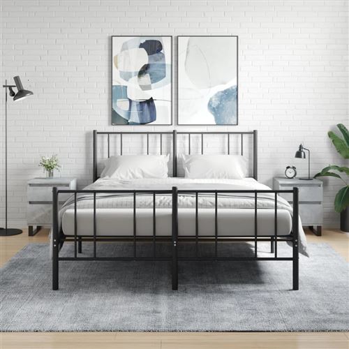 Vidaxl Gris Tables De Chevet 2 Pcs - Béton - Image 3
