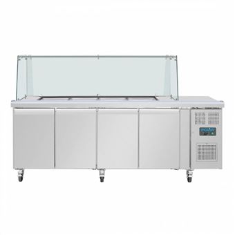 Comptoir à Salade GN avec Pare Haleine Carré Série U   4 Portes   Polar - 1