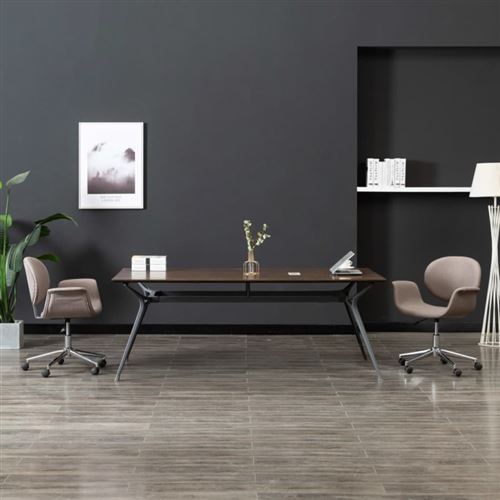 vidaXL Chaise pivotante de salle à manger Taupe Tissu