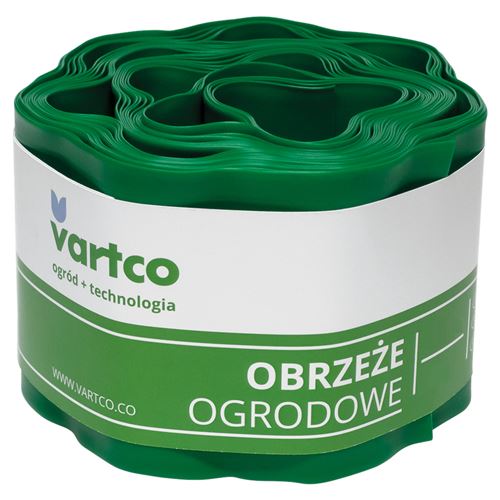 Bordure de pelouse ondulée 20cm x9m Vartco de couleur verte