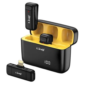 Microphone Cravate iPhone Sans Fil Réduction de Bruit Lightning LinQ Noir - 1