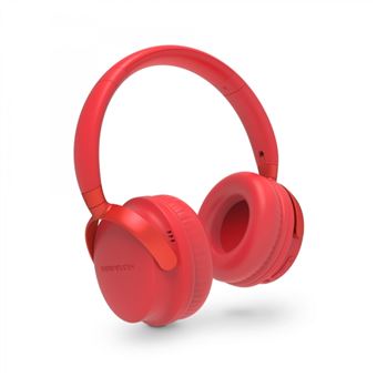Casque Bluetooth 5.1 Energy Sistem - Conception Pliable - Batterie 25h - Basses Profondes - Microphone Haute Qualité - Finitions Métalliques - Coloris Rouge - 1