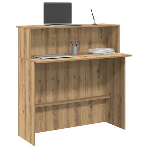 Non Communiqué Marron Bureau Réception Chêne Artisanal 100X50x103,5Cm Bois Ingénierie