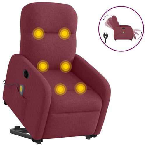 Non Communiqué Rouge Fauteuil Inclinable De Massage Électrique Bordeaux Tissu
