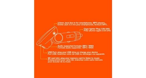 Transmetteur fm f-893a sd/usb/minijack fonction rds t&eacute;l&eacute;commande