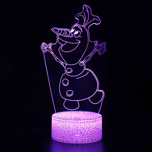 Lampe 3D Tactile Veilleuses Enfant MY1091 Frozen 16 Couleurs avec Telecommande