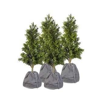 Royal Gardineer : 4 housses d’hivernage pour pot de fleur - 50 x 45 cm et 70 x 65 cm - Anthracite - 1