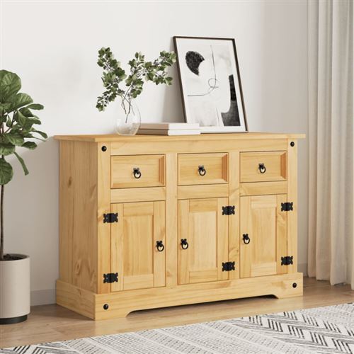 vidaXL Buffet Corona marron 112x43x78 cm bois massif pin mexicain