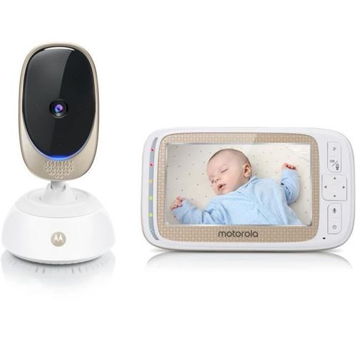 Motorola Comfort 85 Connect Babyphone Video avec Zoom, Wi-Fi, Ecran Couleur 5,0, Vision Nocturne,Talkie walkie, Temperature