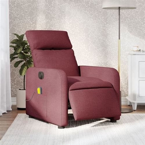 Non Communiqué Rouge Vidaxl Fauteuil De Massage, Relaxation Électrique Réglable Tissu Bordeaux