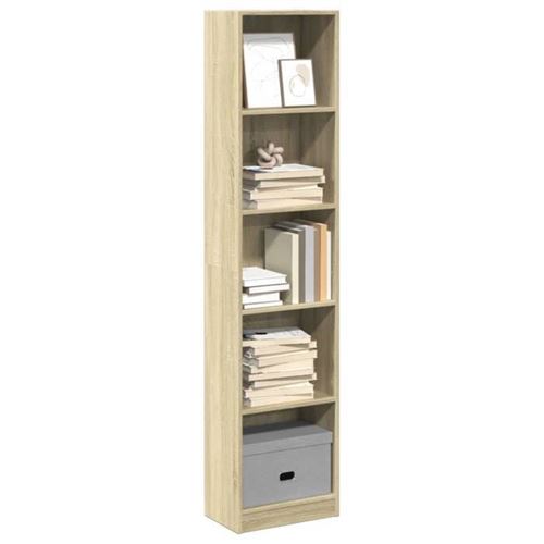 Non Communiqué Marron Vidaxl Bibliothèque Chêne Sonoma 40X24x176 Cm Bois D'ingénierie, Étagère À Livres, Porte-Livres, Support À Livres, Armoire 857794 - Image 1