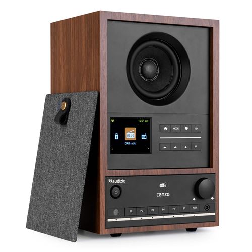 Radio Internet Audizio Canzo avec tuner DAB+/FM, finition noyer - Lecteur simple CD/DVD et MP3