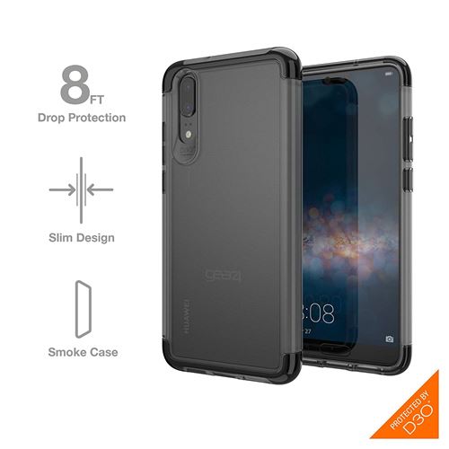 Gear4 Wembley - Achterzijde behuizing voor mobiele telefoon - polycarbonaat, D3O, thermoplastic polyurethaan (TPU) - zwart - voor Huawei P20