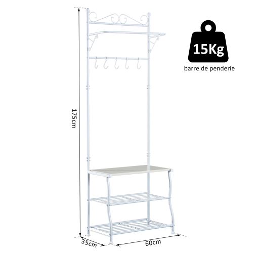 Portant Porte Manteaux Vestiaire D Entree Multi Rangements Style