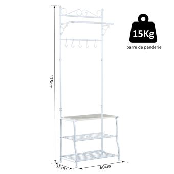 Portant Porte Manteaux Vestiaire D Entree Multi Rangements Style