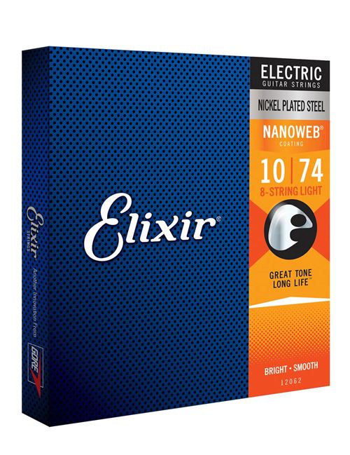 Elixir Nanoweb 12062 - Jeu de cordes light guitare électrique 8 cordes - 10/74