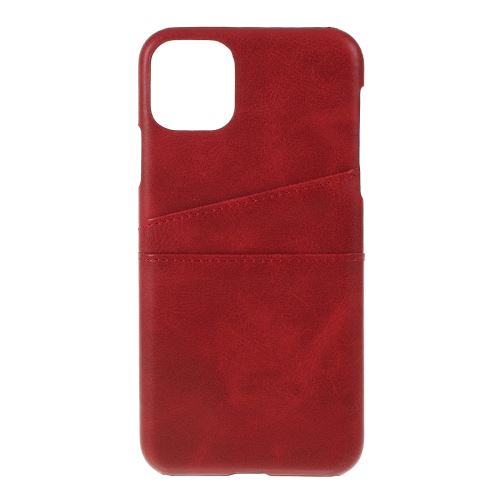 Coque en TPU + PU avec double fente pour cartes rouge pour Apple iPhone XR 6.1 pouces (2019)