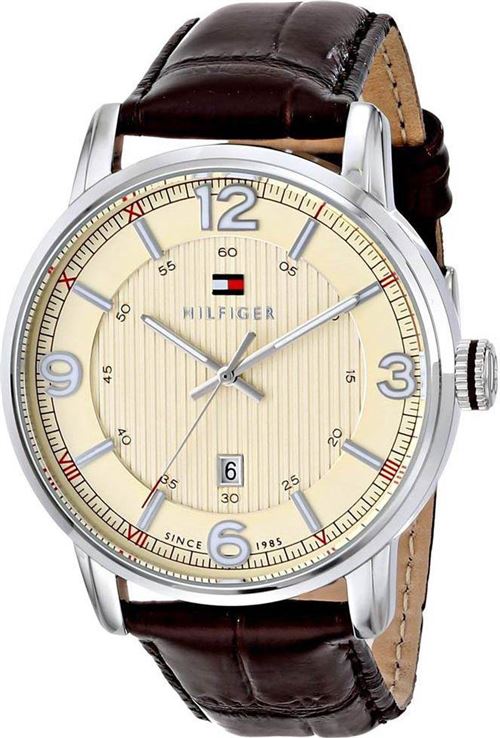 Montre Homme Tommy Hilfiger George 1710343 Cadran beige et bracelet brun
