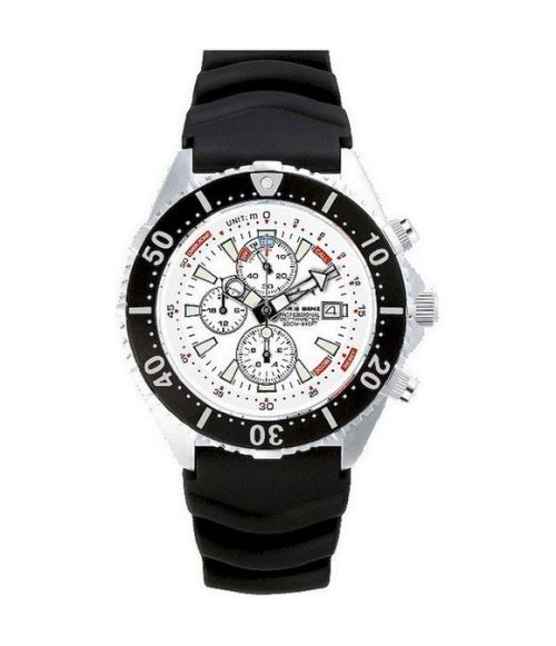 Chris Benz Montre Femme, Homme, Mixte CB-C300-W-KBS Chronographe, Montre de plongéeBlanc