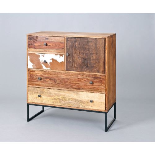 Paris Prix - Commode 4 Tiroirs Bois san Antonio 100cm Naturel