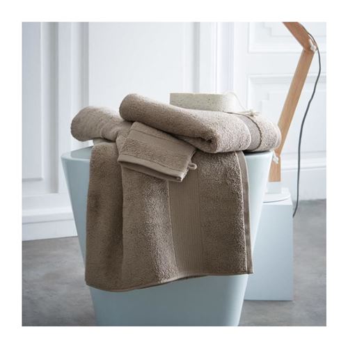 TODAY Drap de bain Premium - 100% coton 600 g/m²- 70 x 130 cm - Beige mastic