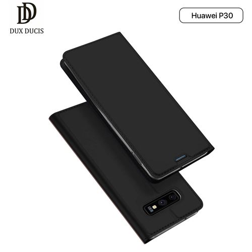 Étui Galaxy S10e Dux Ducis [Skin Series] Housse Portefeuille Fine en Cuir Synthétique, Porte Carte de Crédit, Rabat Magnétique, Kickstand - Noir