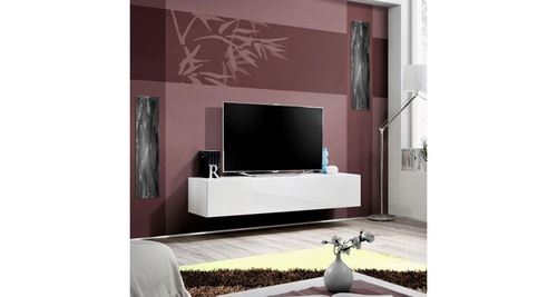 Paris Prix Blanc Meuble Tv Mural Design "Fly I" 160Cm