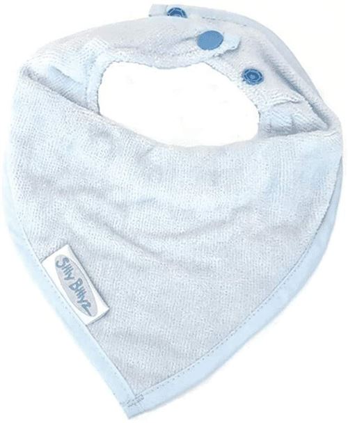 Silly Billyz bavoir Bandana junior 26 cm coton bleu clair