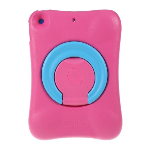 Coque en TPU eva pivotant anti-choc rose/bleu avec béquille rotative à 360° pour votre Apple iPad Mini 9.7 (2019)